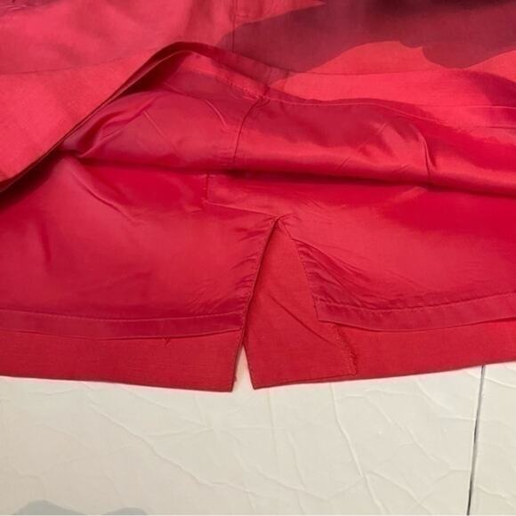 Paul Harris Design Light Red Silk Linen Blend Career Office Skirt NWOT Size 6 - Picture 7 of 11